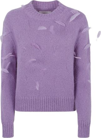 Jil Sander feather-embellished sweater - Paars