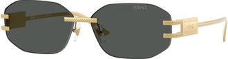 Versace Stijlvolle zonnebril in zwart - Dames - Zonnebrillen - Geel - 58 MM - Accessoires