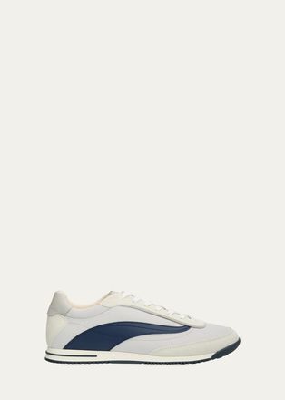 Brunello Cucinelli Mens Techno Textile and Nubuck Low-Top Sneakers