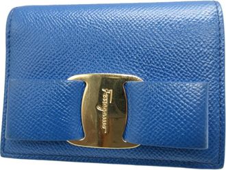 Ferragamo Blue Leather Wallet (Bi-Fold) (Pre-Owned)