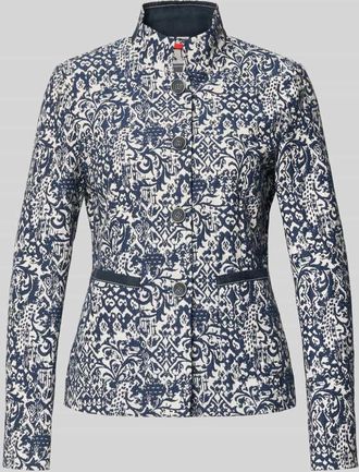 White Label Slim Fit Blazer im Allover-Look mit Stehkragen in Marine, Gr&ouml;&szlig;e 34