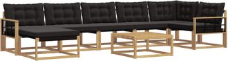 vidaXL Conjunto De Sof&aacute;s De Exterior 8 Uds. Blanco Y Negro Vidaxl