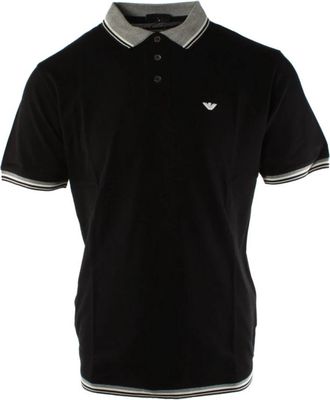 Armani Logo Katoenen Polo Shirt - Heren - Polos - Zwart - S - Katoen - Tops