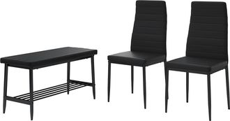 Vicco Banco Y Silla Grand, Negro, 85 X 46.5 Cm Juego De 3 Piezas