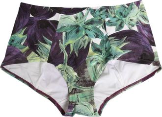 Dolce & Gabbana Womens Eggplant Print High-Waist Briefs Underwear Polyamide Clothing