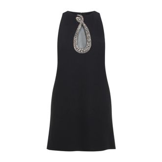 Valentino Embroidered Crepe Couture Short Dress - female - Valentino - Short Dresses - Black - S - Dresses