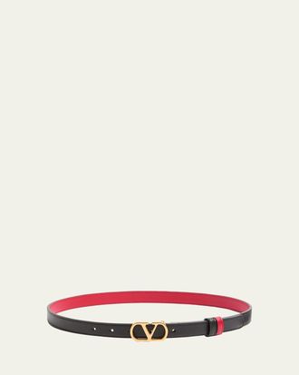 Valentino Garavani Reversible VLogo Signature Leather Belt