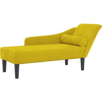 vidaXL Chaise Longue con Cuscini Giallo in Velluto - Vidaxl