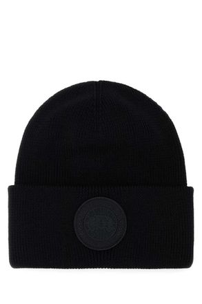 Canada Goose Black Logo Beanie Hat