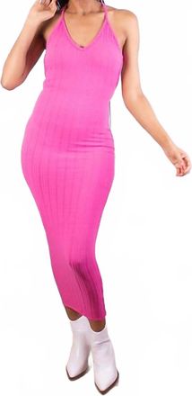 Mimosa Ribbed Dress And Cardigan Set In Pink