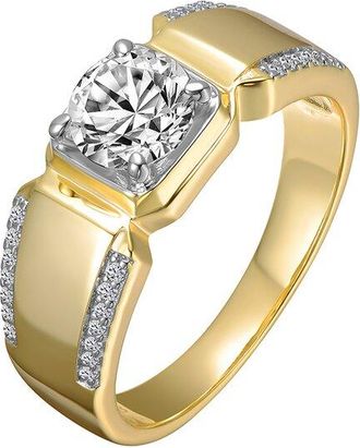 Rachel Glauber 14K Plated Cz Engagement Ring
