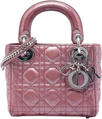 Dior Pre-owned Mini Lady - Dames - Vintage Handtas - Roze - ONE Size - Leer - Vintage