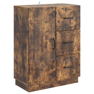 vidaXL Aparador Roble Ahumado 66 X 34,5 X 87 Cm Madera De Ingenier&iacute;a Vidaxl