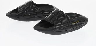 Balmain Quilted Leather B-IT Sandals with Golden Logo and Chunky Sol size 36