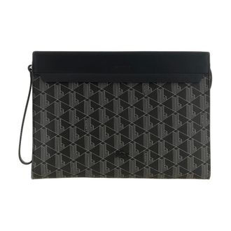 Lacoste Geometric Monogram Clutch Bag - Heren - Tassen - Grijs - Maat: ONE Size Vinyl
