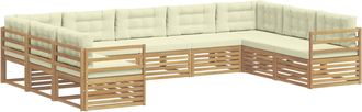 vidaXL Conjunto De Sof&aacute;s De Exterior 9 Uds. Blanco Y Crema Vidaxl