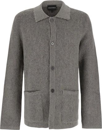 Emporio Armani V-hals Cardigan - Heren - Vesten - Grijs - L - Wol - Truien & Vesten