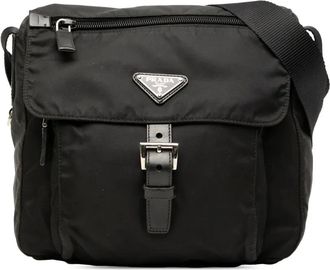 Prada Borsa a tracolla in tessuto con fibbia e zip 2013-2025 - Nero