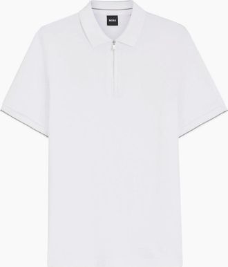 HUGO BOSS Mens BOSS Black C Pei 90 Polo Shirt 100 White - Size: 44