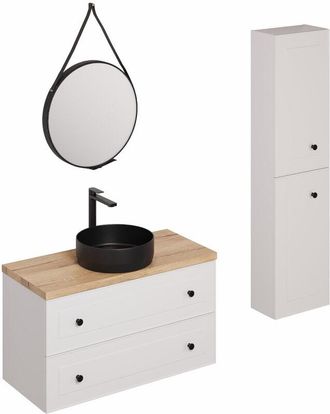 Puma Naturel Conjunto De Ba&ntilde;o Con Lavabo Que Incluye Grifo, Ca&ntilde;o Y Sif&oacute;n Naturel Forli Blanco (ksetforli1)