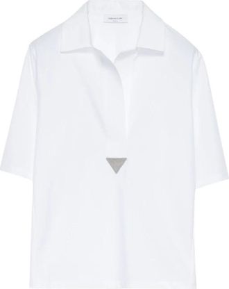 Fabiana Filippi Overhemden, Dames, Wit, S, Polo Blouse VR1 Fabiana Filippi