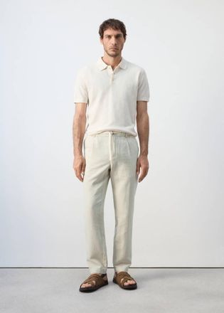 Mango Pantaloni slim-fit cropped cotone lino grezzo - Uomo - 44 - MANGO MAN