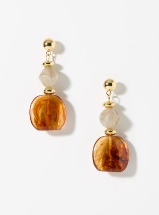 Simons Womens Large gemstone earrings