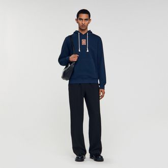 Sandro Sudadera con parche de cuero