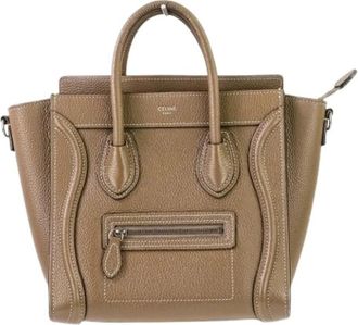Celine Pre-owned Luggage Nano Shopper Leren 2way Tas - Dames - Vintage Handtas - Bruin - ONE Size - Leer - Vintage