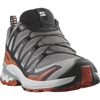 Salomon Trailrunningschuh SALOMON XA PRO 3D V9, Herren, Gr. 41, schwarz (castlerock, schwarz, burnt ochre), Synthetik, Textil, Schuhe Trailrunningschuh, wasse