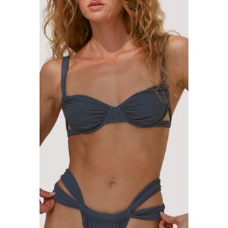 Stone Fox Swim Baja Underwire Bikini Top in Vintage Indigo Ripple at Nordstrom, Size X-Small