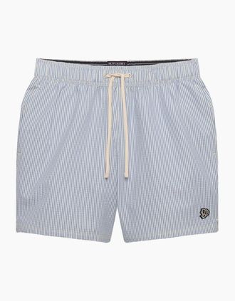 Superdry Mens Superdry Mens Seer Sucker 15 Swim Shorts - Blue - Size: 37/36/32