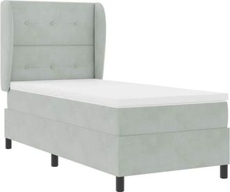 vidaXL Cama Tipo Box Spring Gris Claro 100 X 200 Cm Terciopelo Vidaxl