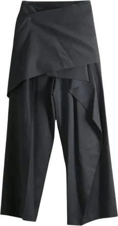 Issey Miyake Pantaloni in lana lucente - - Trousers - Donna - Nero - S