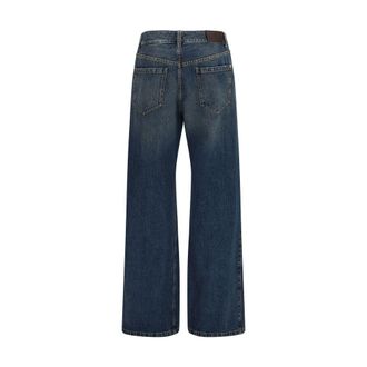 Brunello Cucinelli Wide-Leg Cotton Denim Jeans - Blue