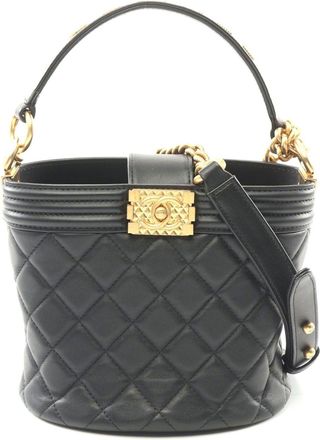 Chanel Boy Lambskin Shoulder Bag Black