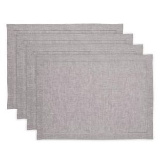 Solino Home Linen Placemats - Milan, 14 x 19 in Oyster Grey at Nordstrom, Size Medium