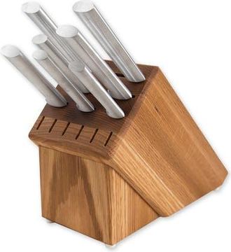 Rada Essential Oak 8 Piece Knife Block Set in Silver at Nordstrom