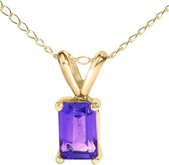 House of Brilliance Haus Of Brilliance Colorful Gemstones 14K 0.40 Ct. Tw. Amethyst Pendant Necklace