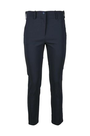 Liviana Conti Slim-Fit Midnight Blue Stretch Trousers with Tailored Detailing
