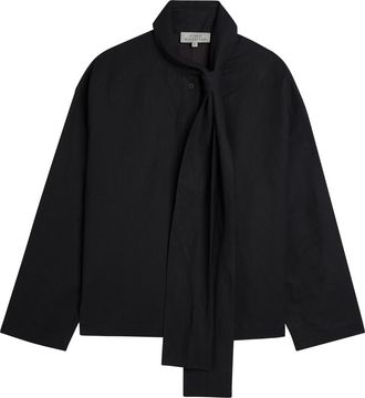 STUDIO NICHOLSON Tie-neck Woven top - Dark Purple - 14 (UK14 / L)