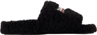 Balenciaga Furry Slide - Dames - Sandalen - Zwart - 36 EU - Polyester - Schoenen
