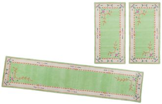 THEKO Bettumrandung »Lifou« Höhe 14 mm 3 Stk. tlg. Läufer-Set, Kurzflor, reine Schurwolle, handgewebt, mit Bordüre