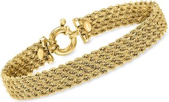 Ross-Simons Italian 14kt Yellow Gold Multi-Row Rope-Chain Bracelet