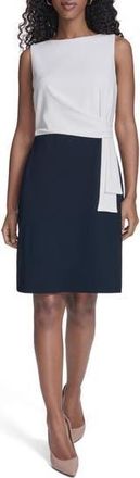 Tommy Hilfiger Colorblock Sleeveless Crepe Sheath Dress in Ivory/sky Captain at Nordstrom Rack, Size 18 (Similar To 16W)