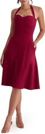 House of CB Carolla Halter Minidress in Wine at Nordstrom, Size X-Small