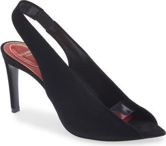 Valentino Garavani R&eacute;v&eacute;l&eacute; Slingback Sandal in Black at Nordstrom, Size 10.5Us