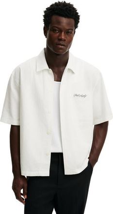 Cotton On Mens Ventura Short Sleeve Shirt in White Oxford at Nordstrom, Size Medium