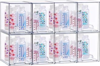 Sorbus Stackable Clear Acrylic Set Of 8 Storage Drawers