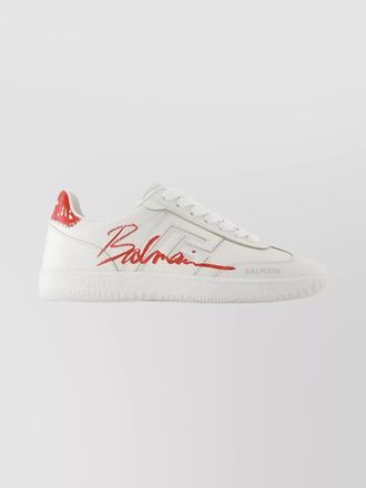 Balmain swan sneakers low-top leather with rubber sole